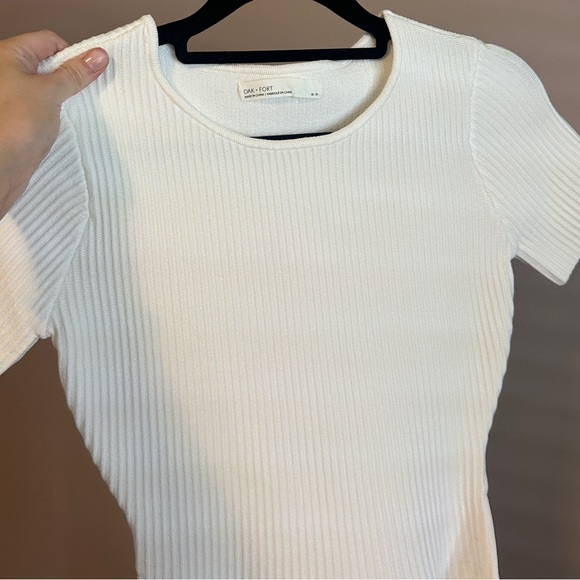 Oak and fort cream ribbed dress - Picture 7 of 7